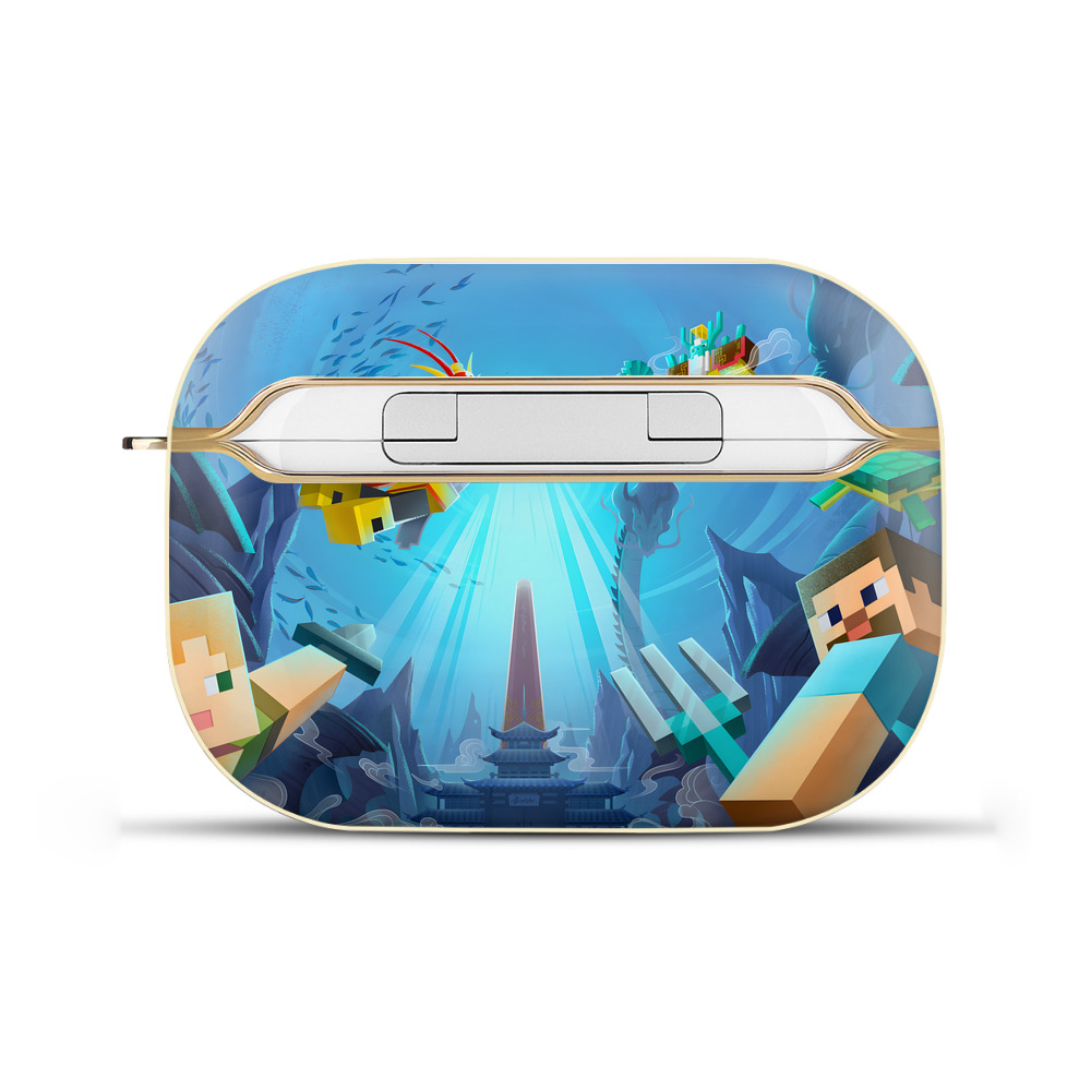 （画像用） マインクラフト ブロックの世界 Minecraft MC Block world 【AirPods Pro用】ハードシェル保護ケース｜耐衝撃・防指紋・カラビナ付き商品仕様