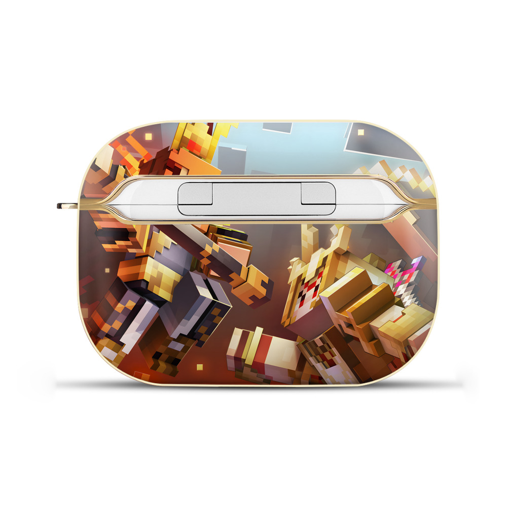 （画像用） マインクラフト ブロックの世界 Minecraft MC Block world 【AirPods Pro用】ハードシェル保護ケース｜耐衝撃・防指紋・カラビナ付き商品仕様
