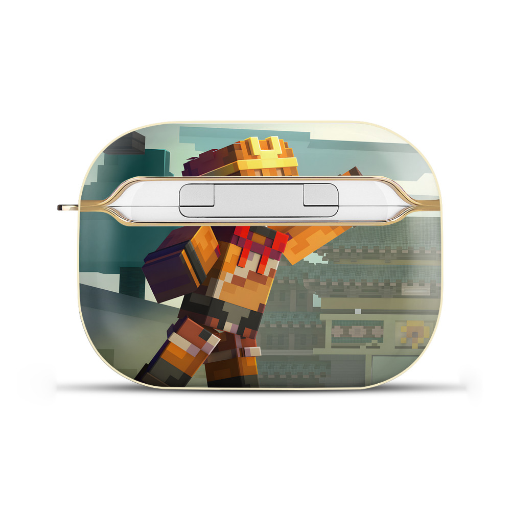 （画像用） マインクラフト ブロックの世界 Minecraft MC Block world 【AirPods Pro用】ハードシェル保護ケース｜耐衝撃・防指紋・カラビナ付き商品仕様