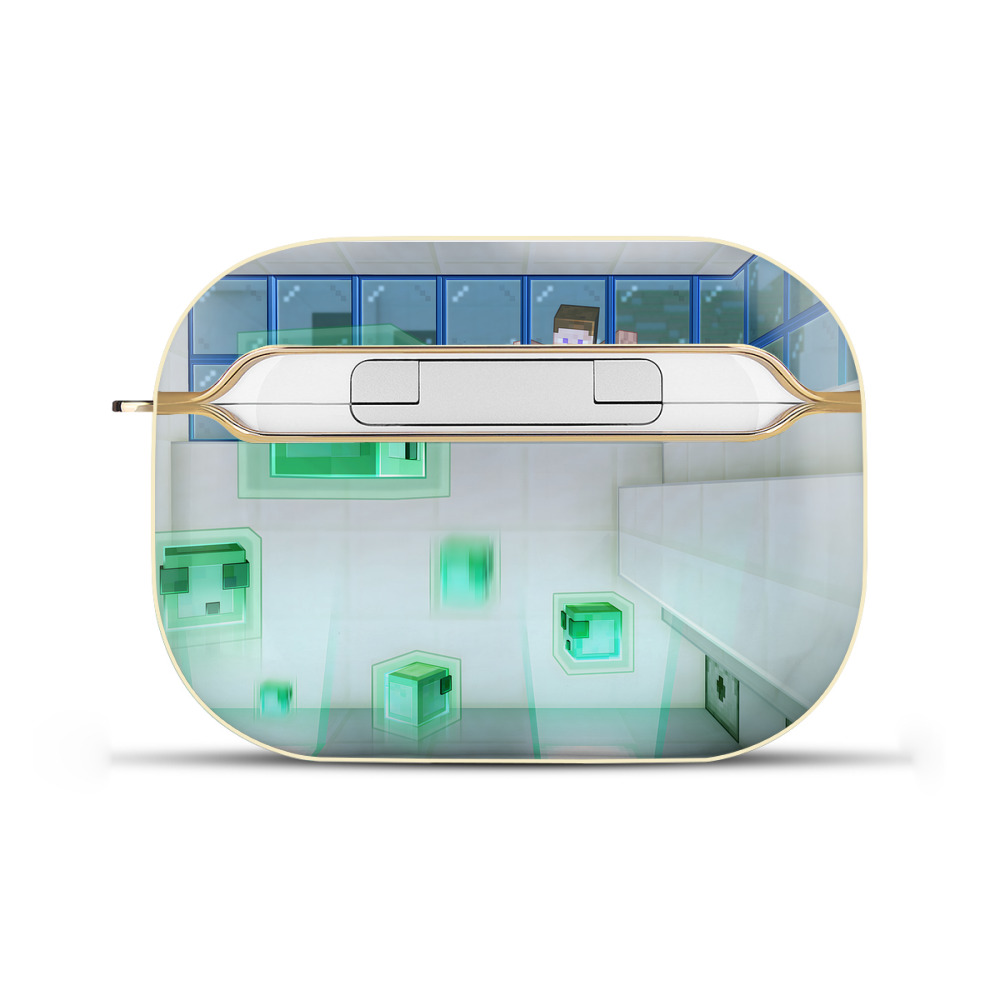 （画像用） マインクラフト ブロックの世界 Minecraft MC Block world 【AirPods Pro用】ハードシェル保護ケース｜耐衝撃・防指紋・カラビナ付き商品仕様