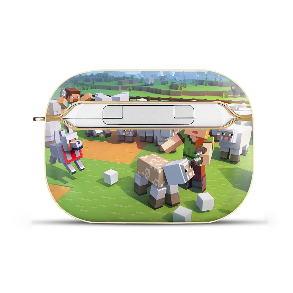（画像用） マインクラフト ブロックの世界 Minecraft MC Block world 【AirPods Pro用】ハードシェル保護ケース｜耐衝撃・防指紋・カラビナ付き商品仕様