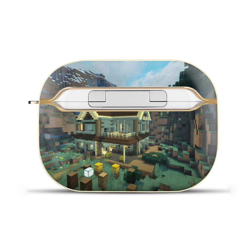 （画像用） マインクラフト ブロックの世界 Minecraft MC Block world 【AirPods Pro用】ハードシェル保護ケース｜耐衝撃・防指紋・カラビナ付き商品仕様