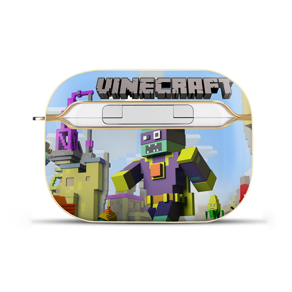 （画像用） マインクラフト ブロックの世界 Minecraft MC Block world 【AirPods Pro用】ハードシェル保護ケース｜耐衝撃・防指紋・カラビナ付き商品仕様
