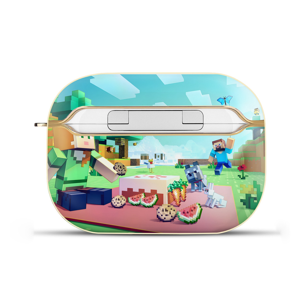 （画像用） マインクラフト ブロックの世界 Minecraft MC Block world 【AirPods Pro用】ハードシェル保護ケース｜耐衝撃・防指紋・カラビナ付き商品仕様