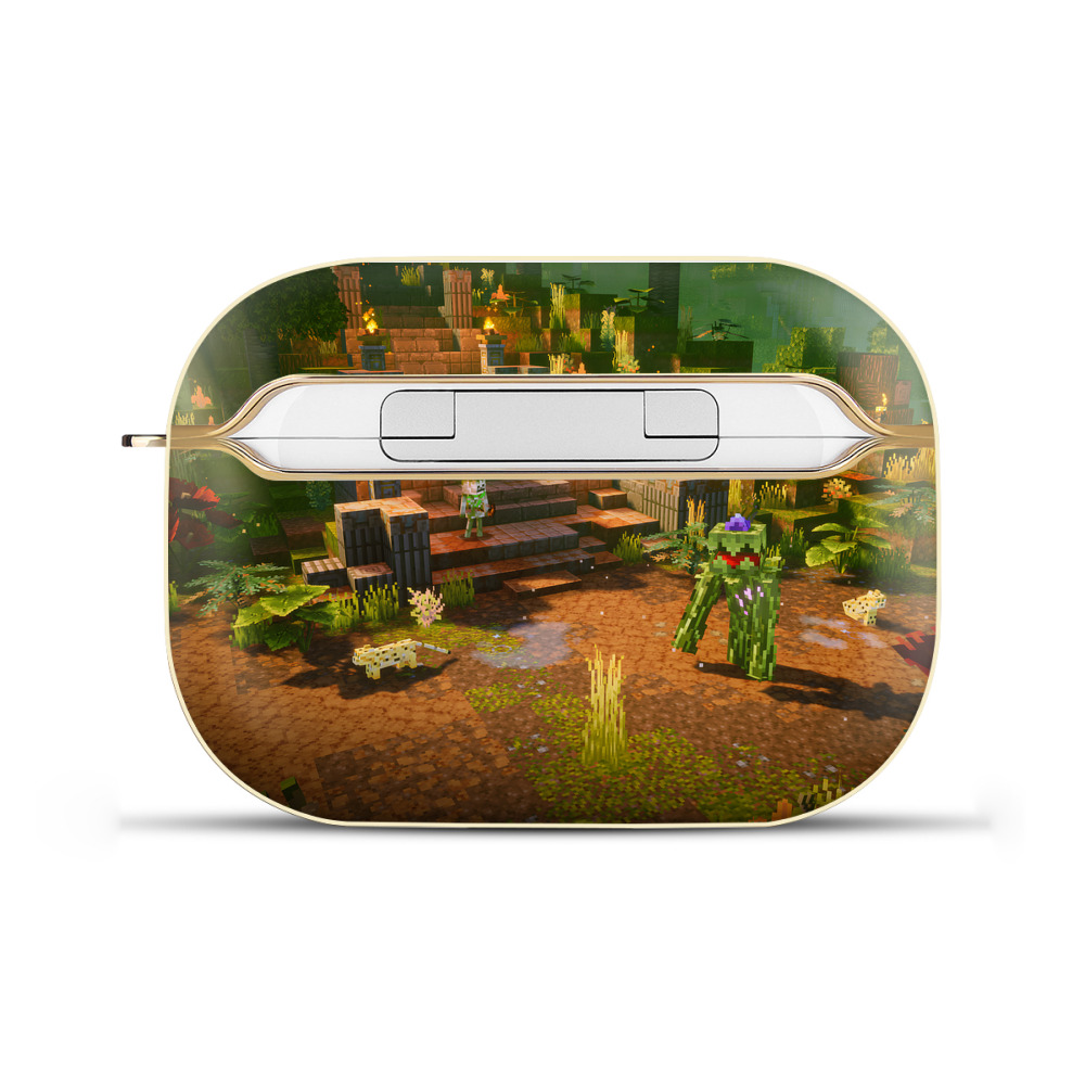 （画像用） マインクラフト ブロックの世界 Minecraft MC Block world 【AirPods Pro用】ハードシェル保護ケース｜耐衝撃・防指紋・カラビナ付き商品仕様