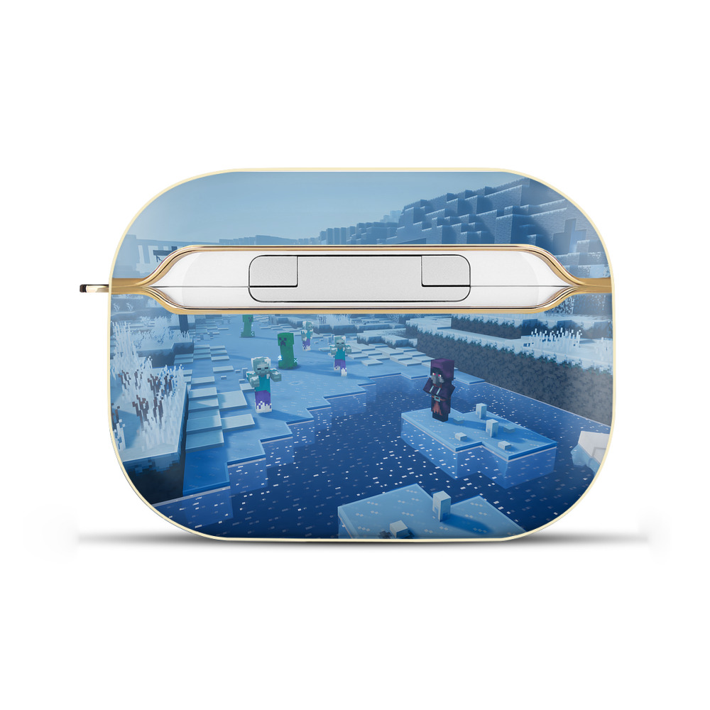 （画像用） マインクラフト ブロックの世界 Minecraft MC Block world 【AirPods Pro用】ハードシェル保護ケース｜耐衝撃・防指紋・カラビナ付き商品仕様