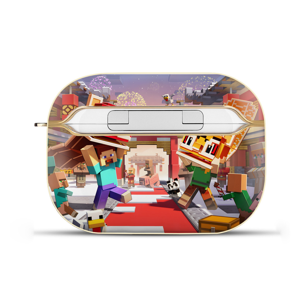 （画像用） マインクラフト ブロックの世界 Minecraft MC Block world 【AirPods Pro用】ハードシェル保護ケース｜耐衝撃・防指紋・カラビナ付き商品仕様