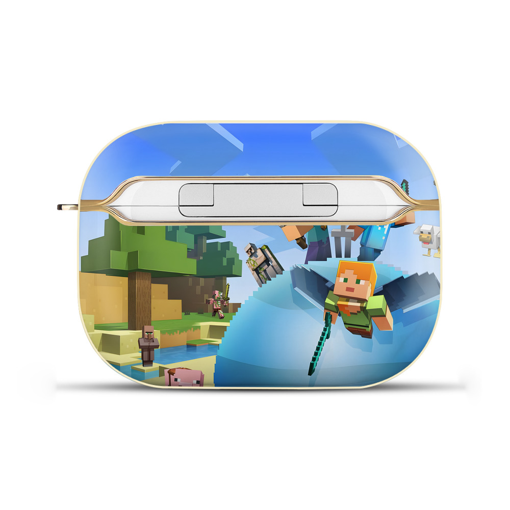 （画像用） マインクラフト ブロックの世界 Minecraft MC Block world 【AirPods Pro用】ハードシェル保護ケース｜耐衝撃・防指紋・カラビナ付き商品仕様