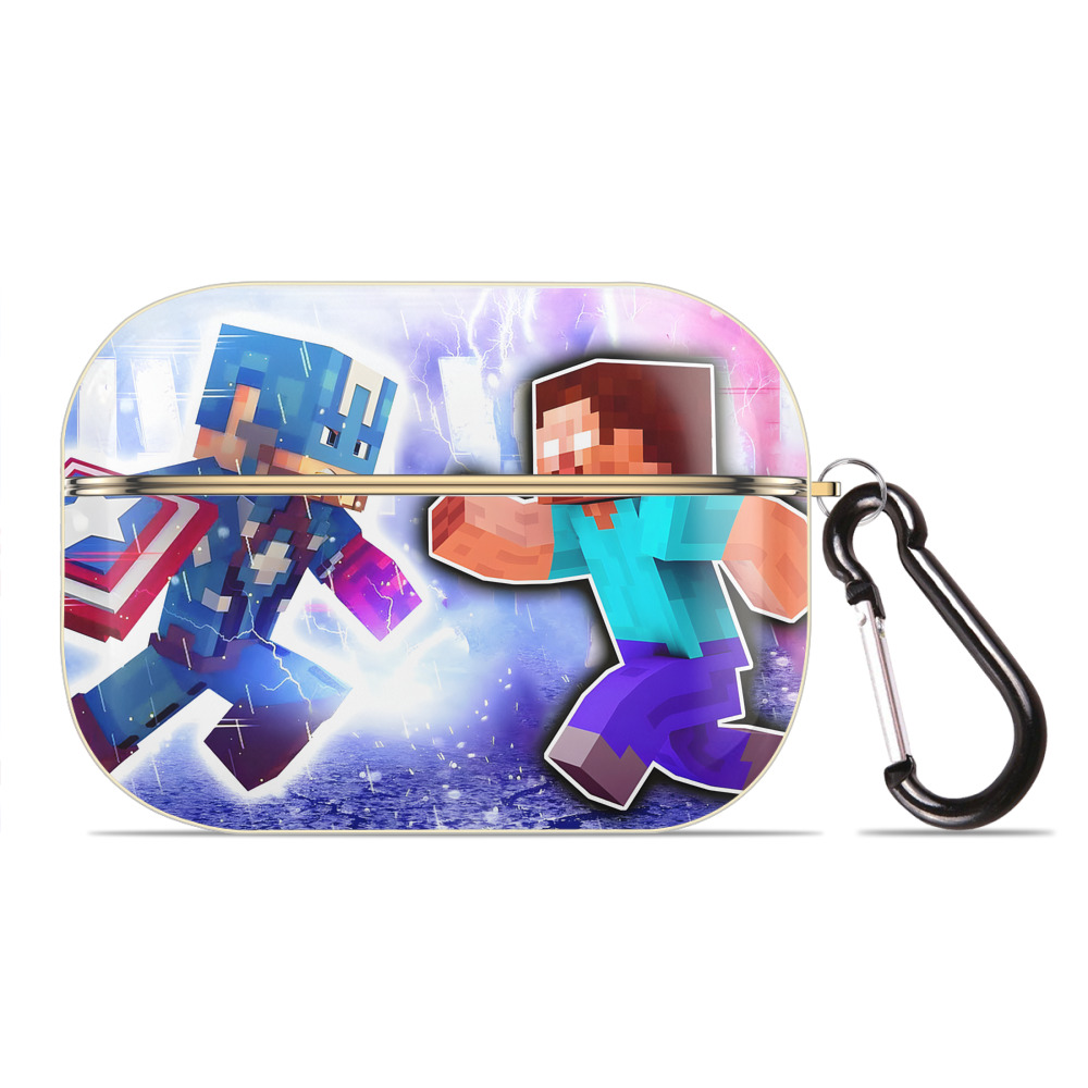 （画像用） マインクラフト ブロックの世界 Minecraft MC Block world 【AirPods Pro用】ハードシェル保護ケース｜耐衝撃・防指紋・カラビナ付き商品仕様