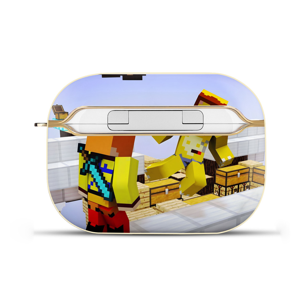 （画像用） マインクラフト ブロックの世界 Minecraft MC Block world 【AirPods Pro用】ハードシェル保護ケース｜耐衝撃・防指紋・カラビナ付き商品仕様