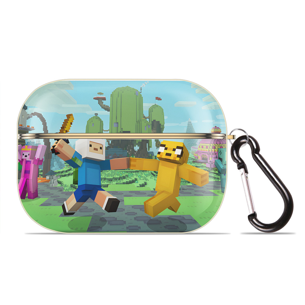 （画像用） マインクラフト ブロックの世界 Minecraft MC Block world 【AirPods Pro用】ハードシェル保護ケース｜耐衝撃・防指紋・カラビナ付き商品仕様