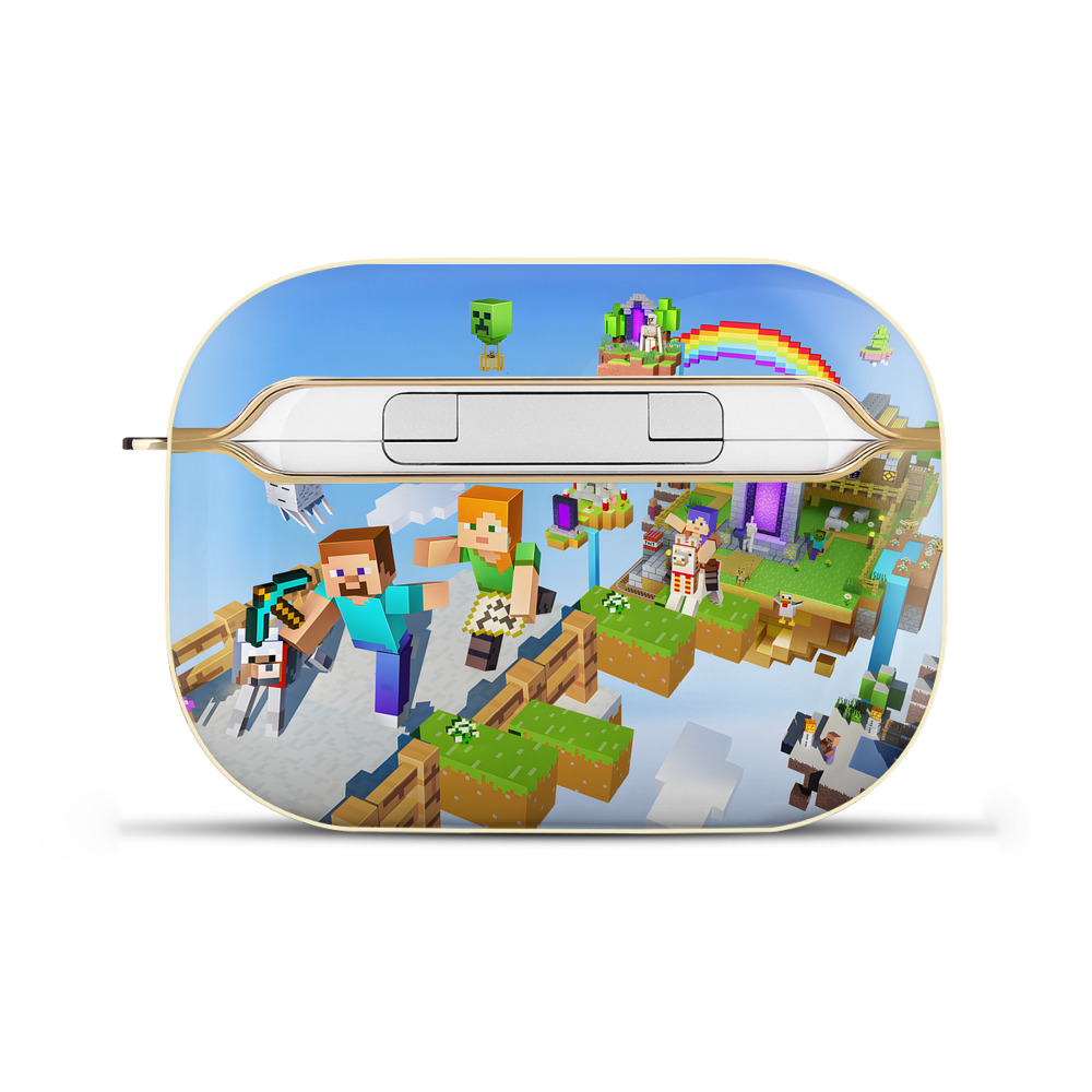 （画像用） マインクラフト ブロックの世界 Minecraft MC Block world 【AirPods Pro用】ハードシェル保護ケース｜耐衝撃・防指紋・カラビナ付き商品仕様
