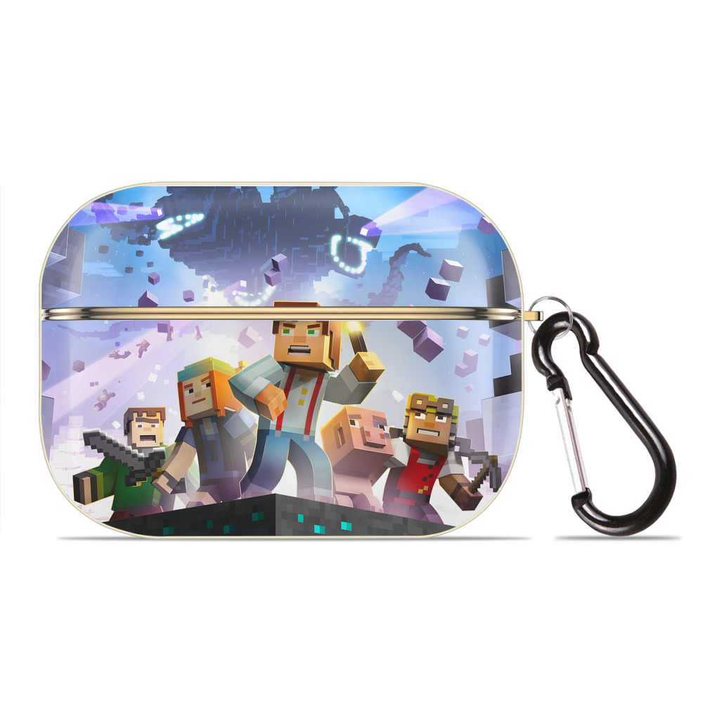 （画像用） マインクラフト ブロックの世界 Minecraft MC Block world 【AirPods Pro用】ハードシェル保護ケース｜耐衝撃・防指紋・カラビナ付き商品仕様