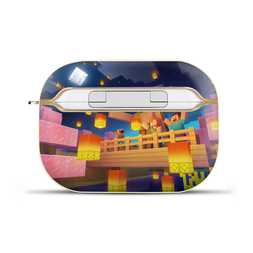 （画像用） マインクラフト ブロックの世界 Minecraft MC Block world 【AirPods Pro用】ハードシェル保護ケース｜耐衝撃・防指紋・カラビナ付き商品仕様