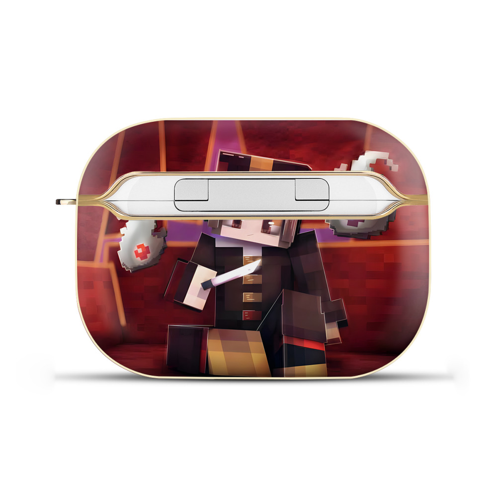 （画像用） マインクラフト ブロックの世界 Minecraft MC Block world 【AirPods Pro用】ハードシェル保護ケース｜耐衝撃・防指紋・カラビナ付き商品仕様
