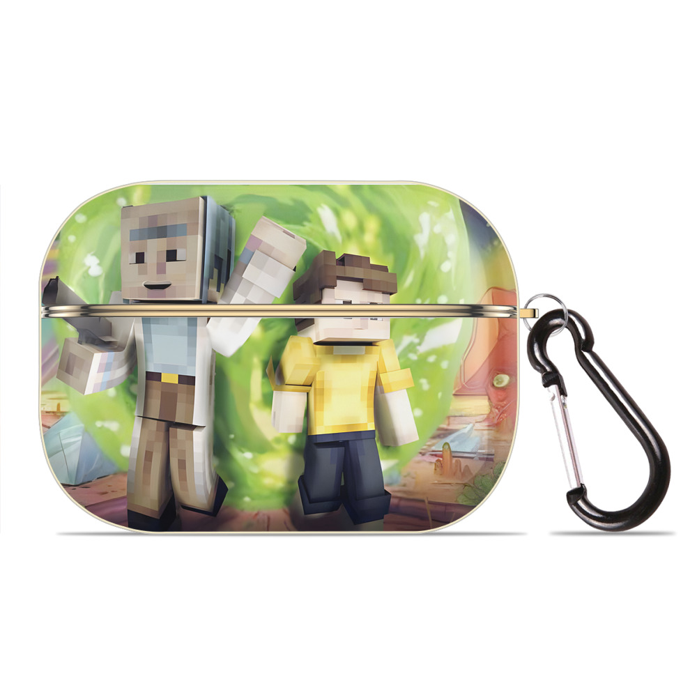 （画像用） マインクラフト ブロックの世界 Minecraft MC Block world 【AirPods Pro用】ハードシェル保護ケース｜耐衝撃・防指紋・カラビナ付き商品仕様