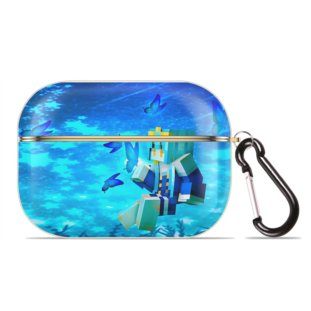 （画像用） マインクラフト ブロックの世界 Minecraft MC Block world 【AirPods Pro用】ハードシェル保護ケース｜耐衝撃・防指紋・カラビナ付き商品仕様