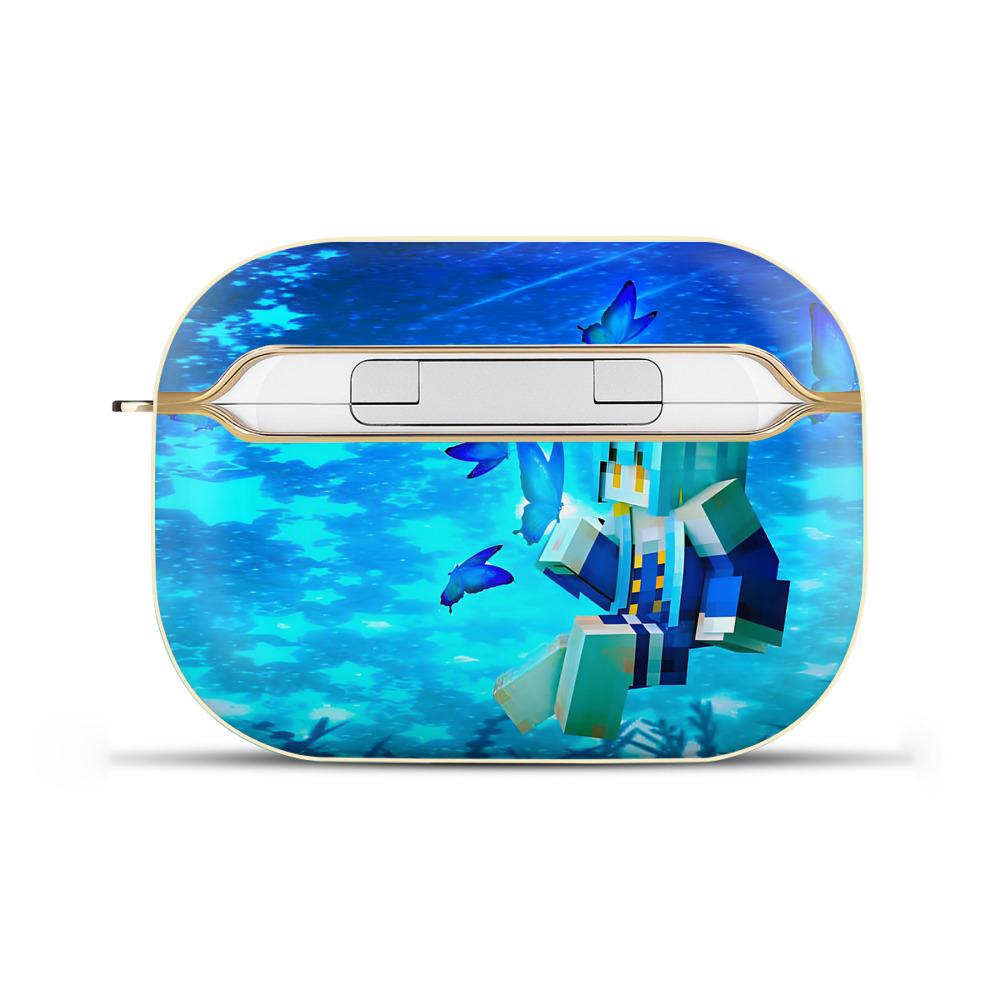 （画像用） マインクラフト ブロックの世界 Minecraft MC Block world 【AirPods Pro用】ハードシェル保護ケース｜耐衝撃・防指紋・カラビナ付き商品仕様
