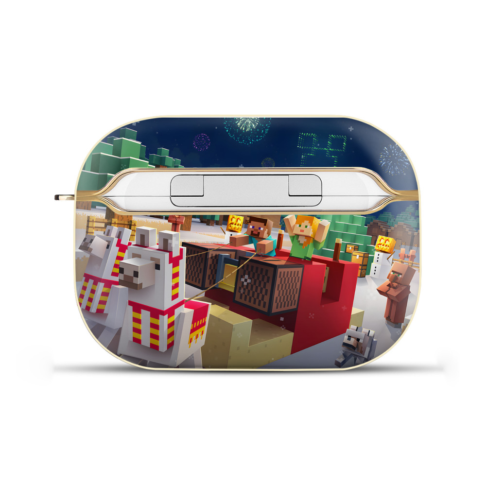 （画像用） マインクラフト ブロックの世界 Minecraft MC Block world 【AirPods Pro用】ハードシェル保護ケース｜耐衝撃・防指紋・カラビナ付き商品仕様