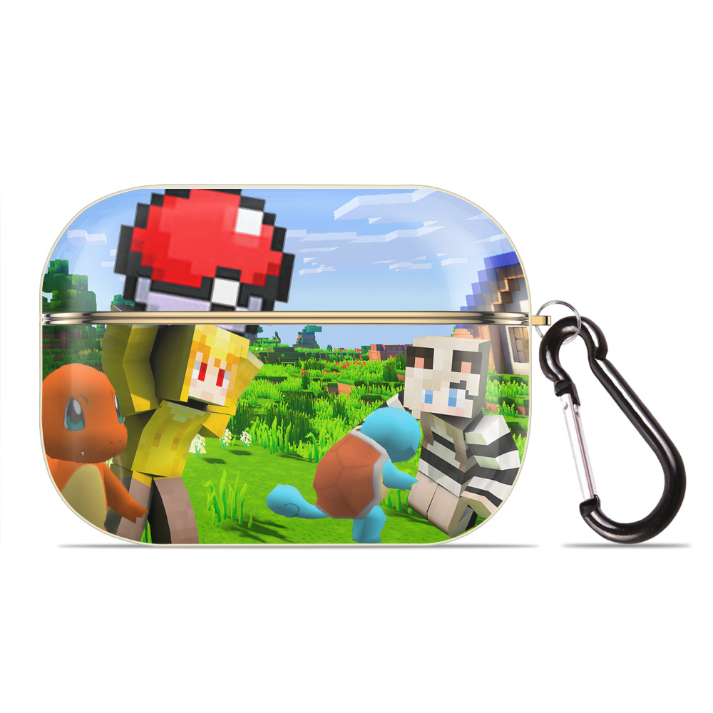 （画像用） マインクラフト ブロックの世界 Minecraft MC Block world 【AirPods Pro用】ハードシェル保護ケース｜耐衝撃・防指紋・カラビナ付き商品仕様