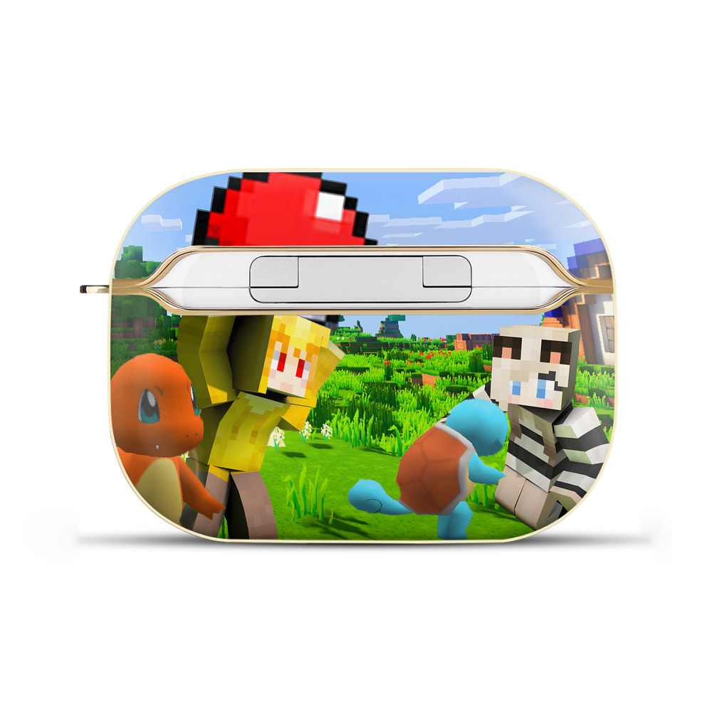 （画像用） マインクラフト ブロックの世界 Minecraft MC Block world 【AirPods Pro用】ハードシェル保護ケース｜耐衝撃・防指紋・カラビナ付き商品仕様