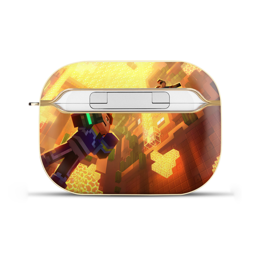 （画像用） マインクラフト ブロックの世界 Minecraft MC Block world 【AirPods Pro用】ハードシェル保護ケース｜耐衝撃・防指紋・カラビナ付き商品仕様