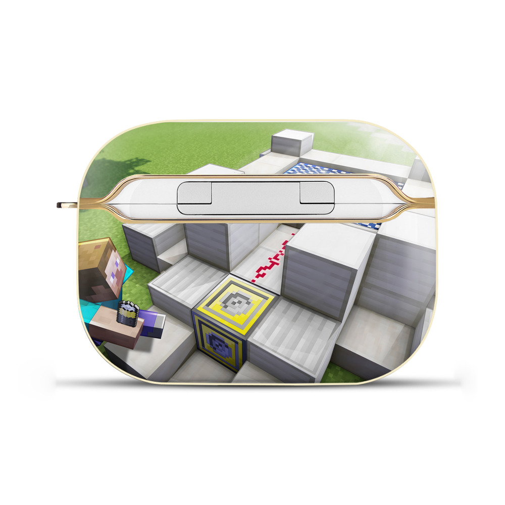 （画像用） マインクラフト ブロックの世界 Minecraft MC Block world 【AirPods Pro用】ハードシェル保護ケース｜耐衝撃・防指紋・カラビナ付き商品仕様