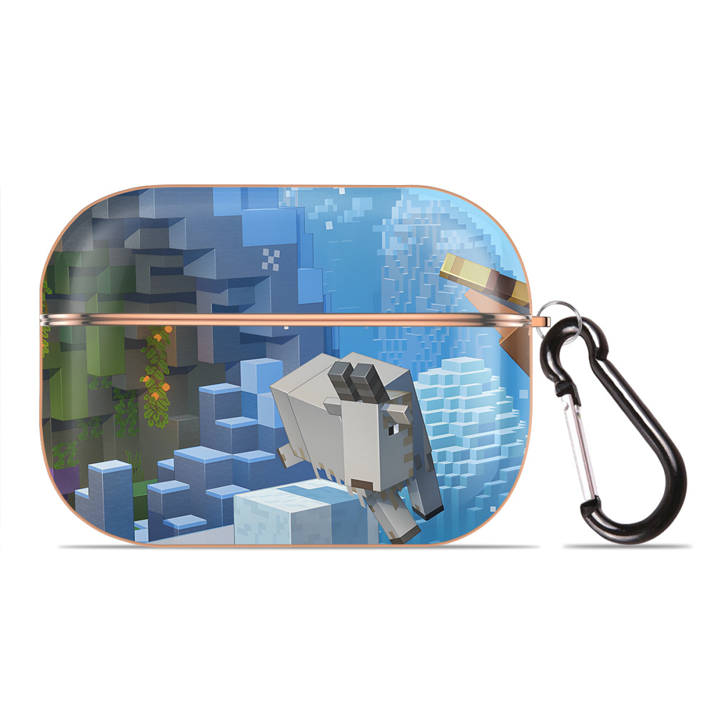 （画像用） マインクラフト ブロックの世界 Minecraft MC Block world 【AirPods Pro用】ハードシェル保護ケース｜耐衝撃・防指紋・カラビナ付き商品仕様