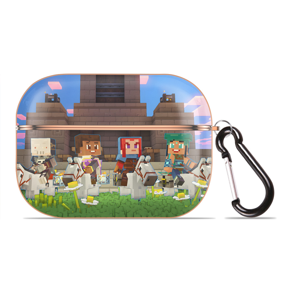 （画像用） マインクラフト ブロックの世界 Minecraft MC Block world 【AirPods Pro用】ハードシェル保護ケース｜耐衝撃・防指紋・カラビナ付き商品仕様