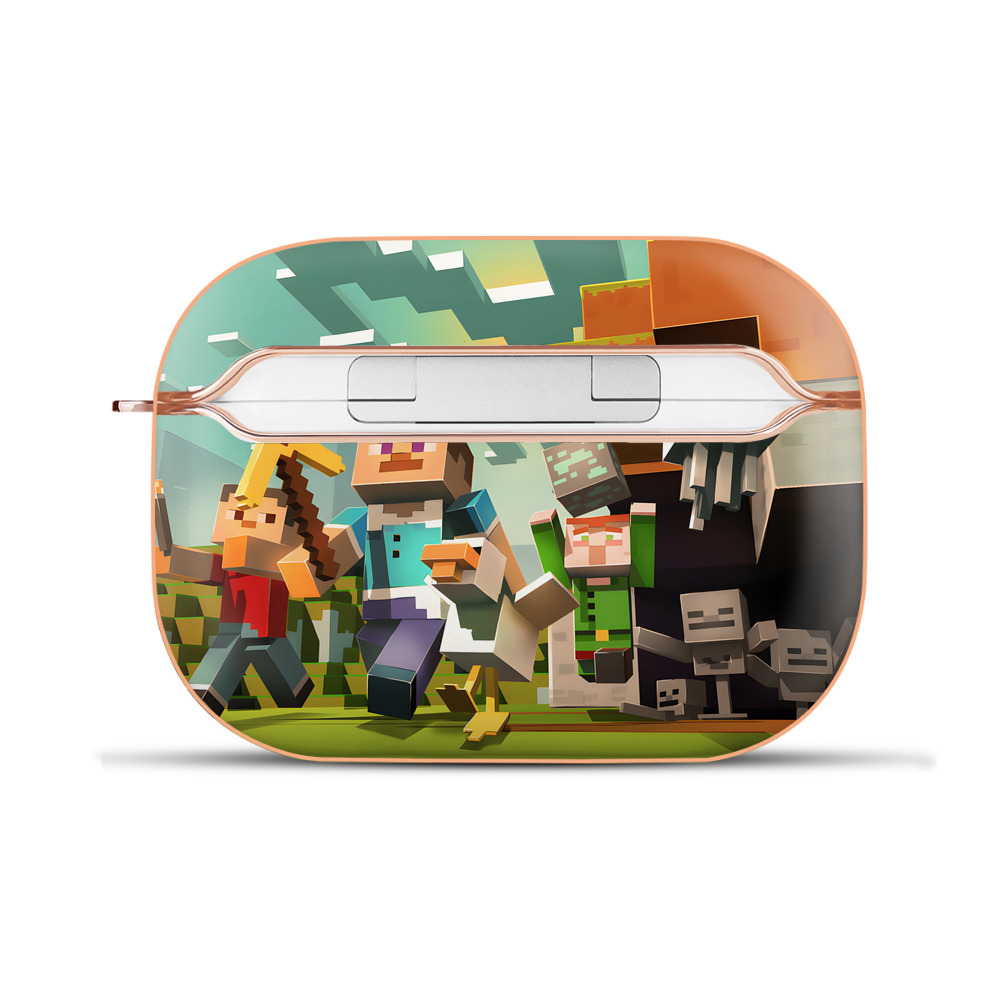 （画像用） マインクラフト ブロックの世界 Minecraft MC Block world 【AirPods Pro用】ハードシェル保護ケース｜耐衝撃・防指紋・カラビナ付き商品仕様