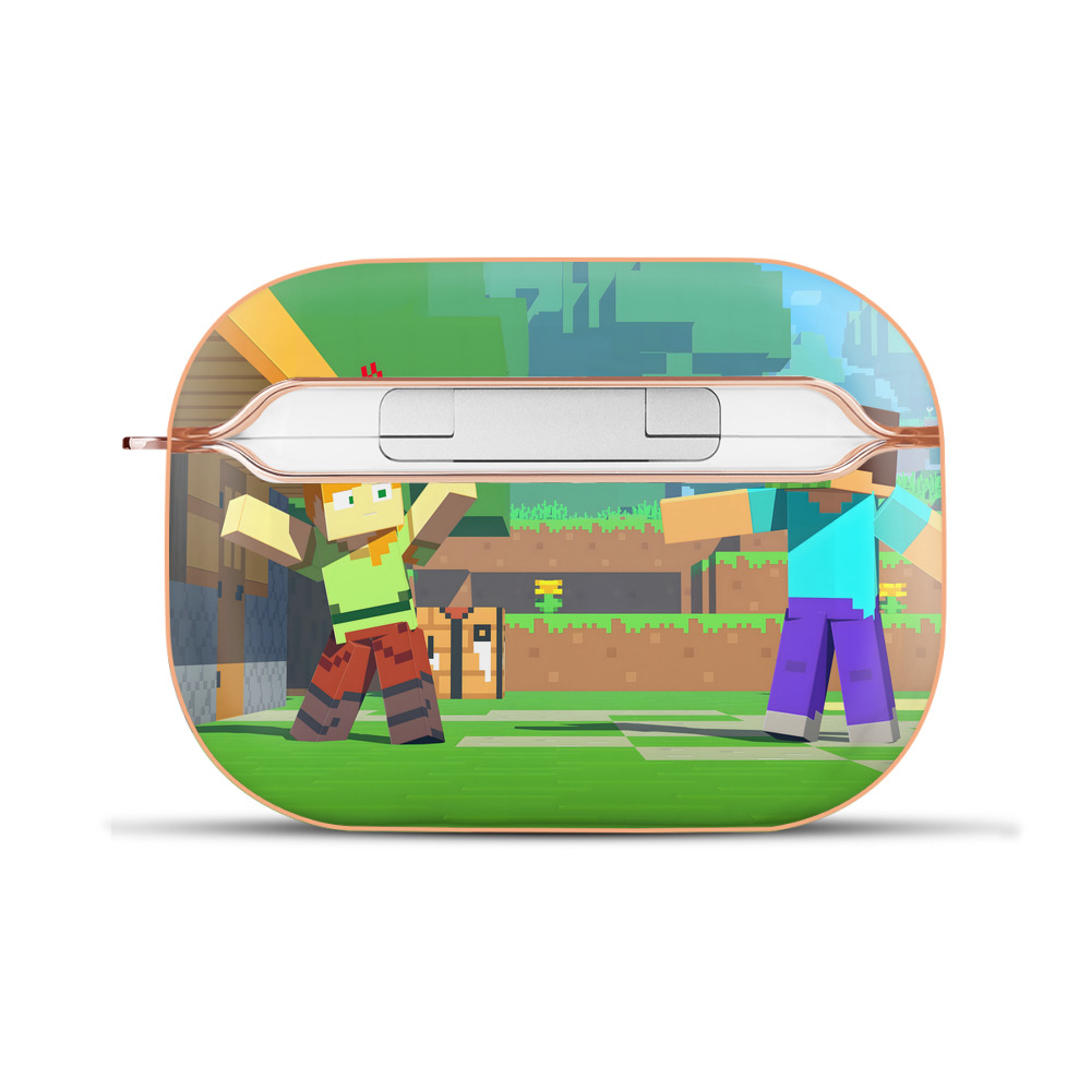 （画像用） マインクラフト ブロックの世界 Minecraft MC Block world 【AirPods Pro用】ハードシェル保護ケース｜耐衝撃・防指紋・カラビナ付き商品仕様