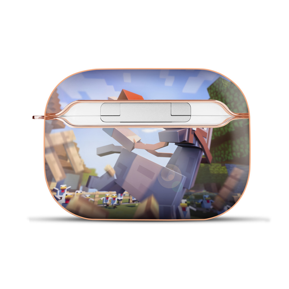 （画像用） マインクラフト ブロックの世界 Minecraft MC Block world 【AirPods Pro用】ハードシェル保護ケース｜耐衝撃・防指紋・カラビナ付き商品仕様