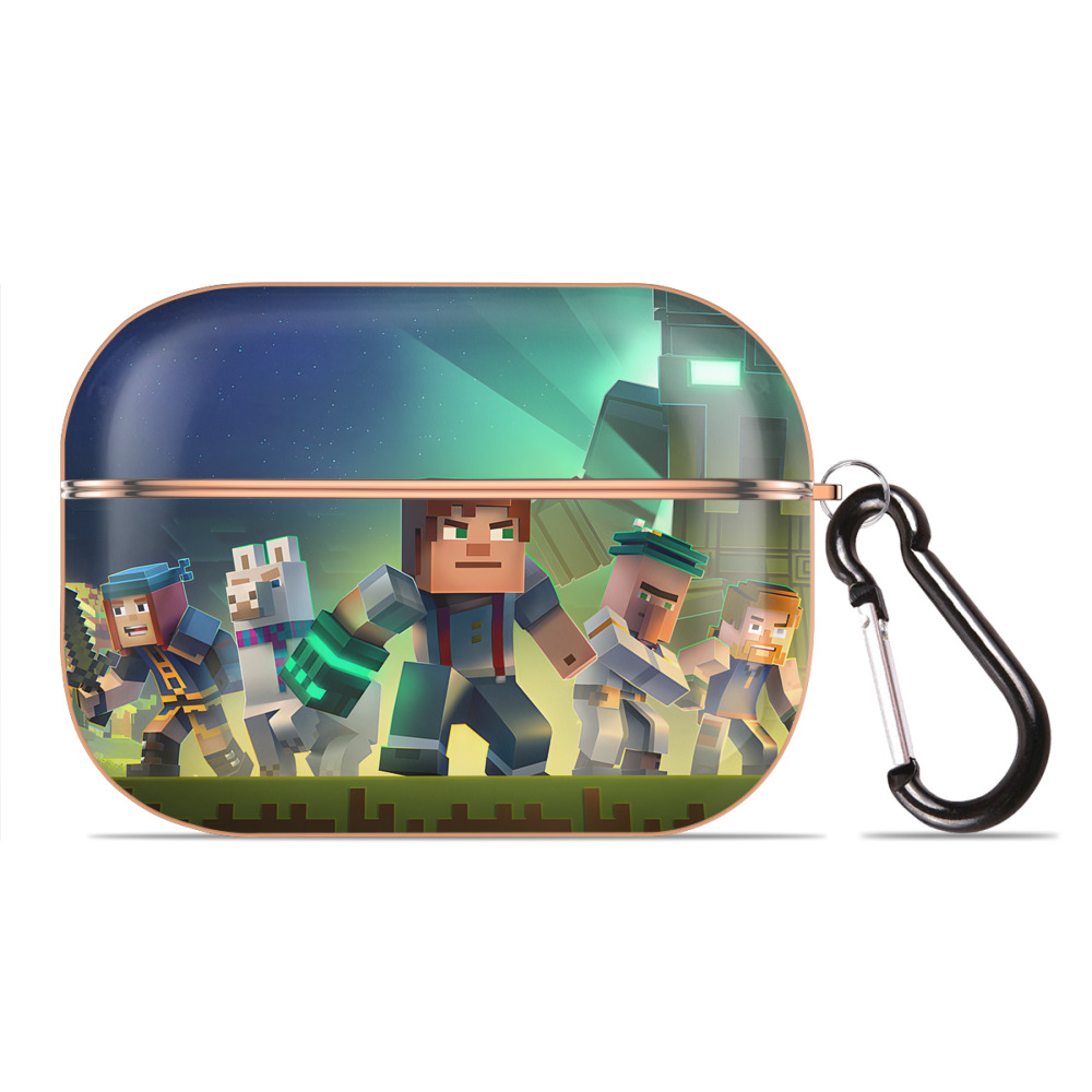（画像用） マインクラフト ブロックの世界 Minecraft MC Block world 【AirPods Pro用】ハードシェル保護ケース｜耐衝撃・防指紋・カラビナ付き商品仕様