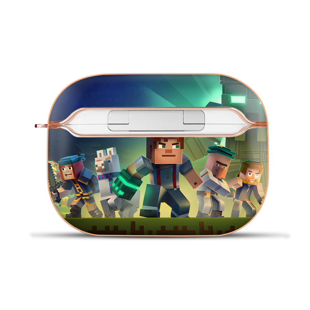 （画像用） マインクラフト ブロックの世界 Minecraft MC Block world 【AirPods Pro用】ハードシェル保護ケース｜耐衝撃・防指紋・カラビナ付き商品仕様