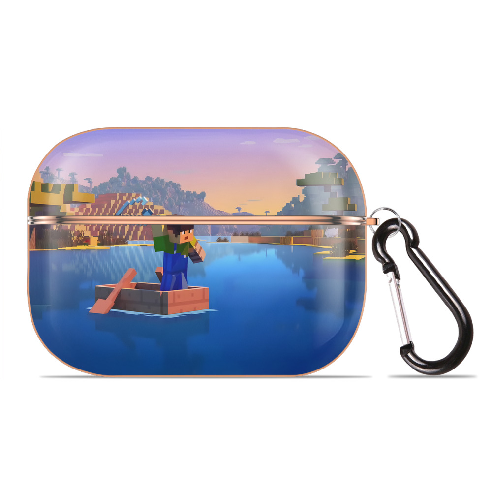 （画像用） マインクラフト ブロックの世界 Minecraft MC Block world 【AirPods Pro用】ハードシェル保護ケース｜耐衝撃・防指紋・カラビナ付き商品仕様