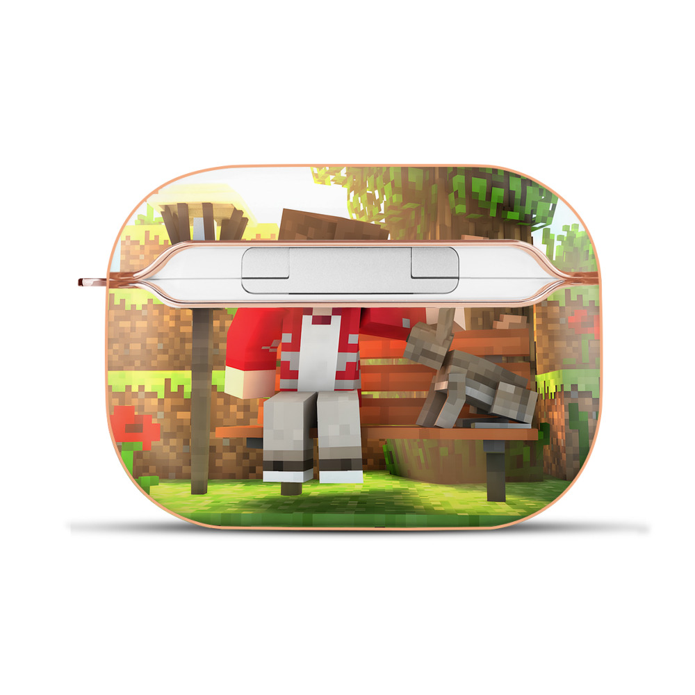 （画像用） マインクラフト ブロックの世界 Minecraft MC Block world 【AirPods Pro用】ハードシェル保護ケース｜耐衝撃・防指紋・カラビナ付き商品仕様