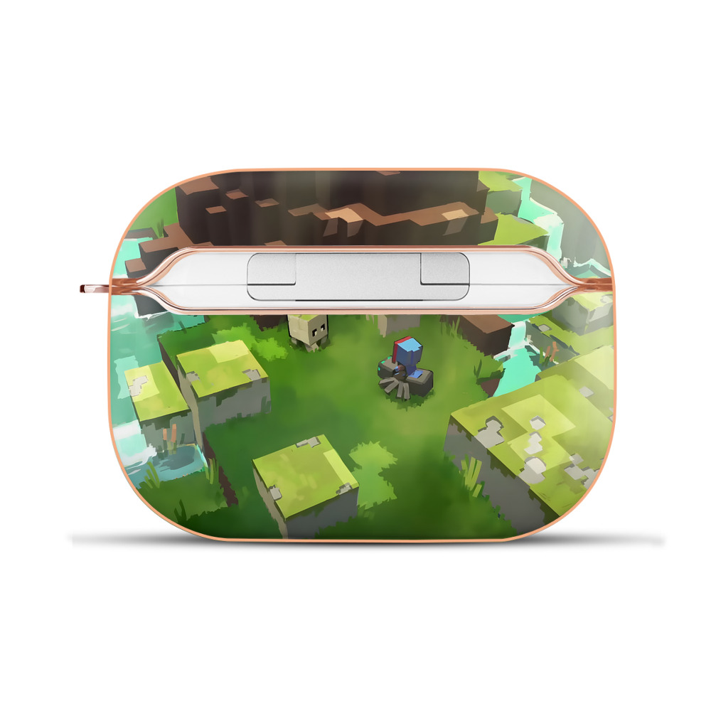 （画像用） マインクラフト ブロックの世界 Minecraft MC Block world 【AirPods Pro用】ハードシェル保護ケース｜耐衝撃・防指紋・カラビナ付き商品仕様