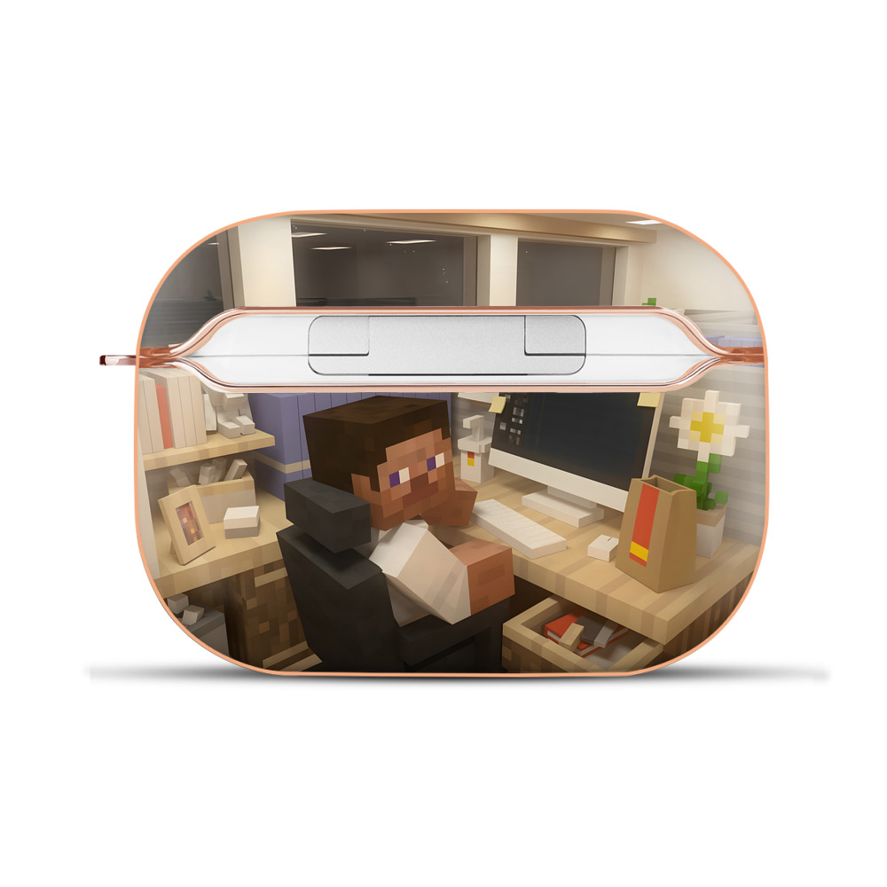 （画像用） マインクラフト ブロックの世界 Minecraft MC Block world 【AirPods Pro用】ハードシェル保護ケース｜耐衝撃・防指紋・カラビナ付き商品仕様