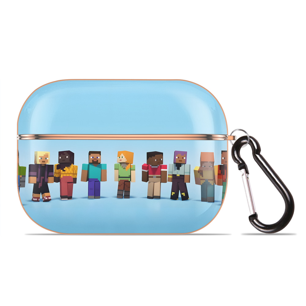 （画像用） マインクラフト ブロックの世界 Minecraft MC Block world 【AirPods Pro用】ハードシェル保護ケース｜耐衝撃・防指紋・カラビナ付き商品仕様
