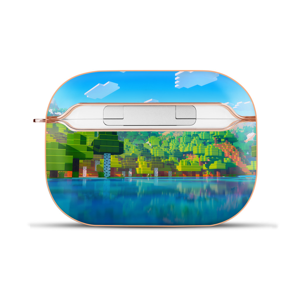 （画像用） マインクラフト ブロックの世界 Minecraft MC Block world 【AirPods Pro用】ハードシェル保護ケース｜耐衝撃・防指紋・カラビナ付き商品仕様