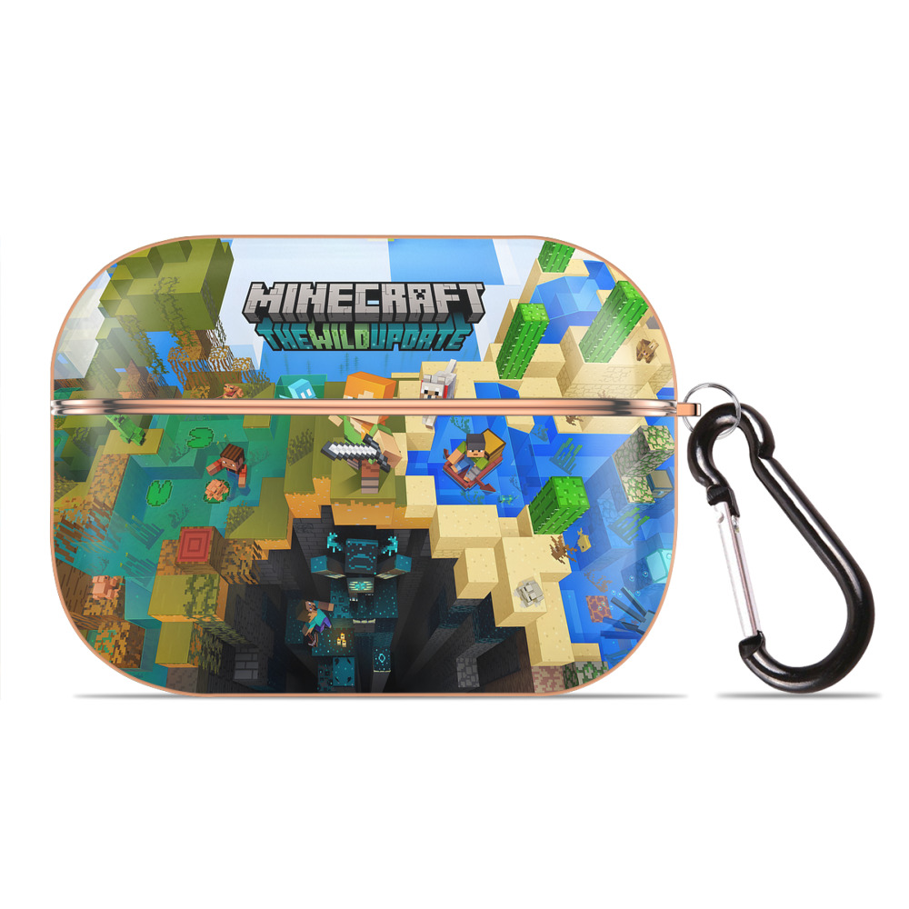 （画像用） マインクラフト ブロックの世界 Minecraft MC Block world 【AirPods Pro用】ハードシェル保護ケース｜耐衝撃・防指紋・カラビナ付き商品仕様