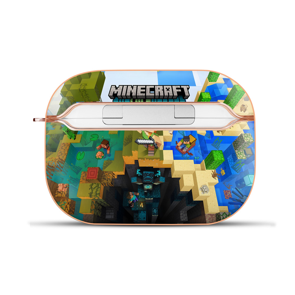 （画像用） マインクラフト ブロックの世界 Minecraft MC Block world 【AirPods Pro用】ハードシェル保護ケース｜耐衝撃・防指紋・カラビナ付き商品仕様