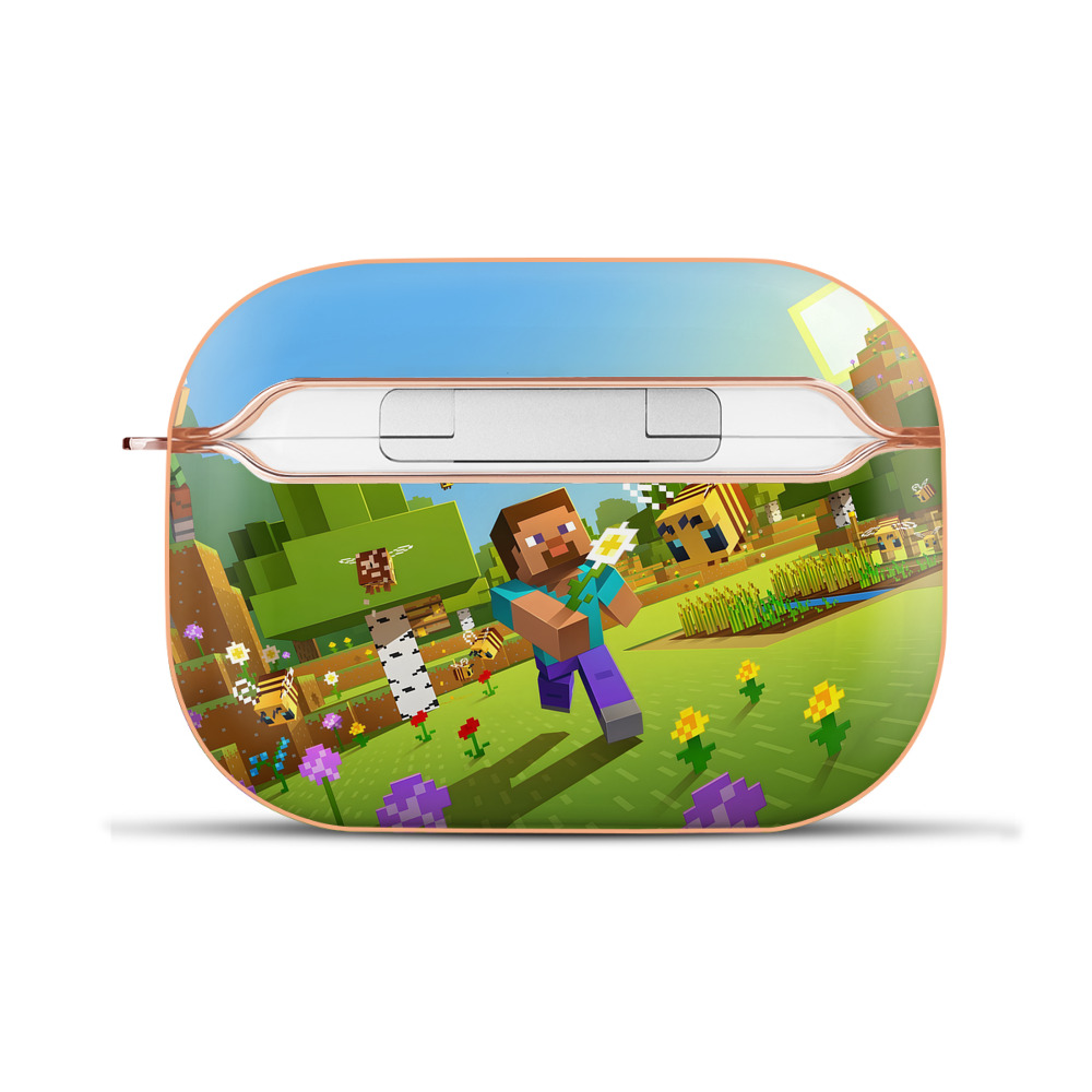 （画像用） マインクラフト ブロックの世界 Minecraft MC Block world 【AirPods Pro用】ハードシェル保護ケース｜耐衝撃・防指紋・カラビナ付き商品仕様