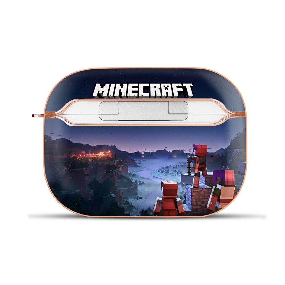 （画像用） マインクラフト ブロックの世界 Minecraft MC Block world 【AirPods Pro用】ハードシェル保護ケース｜耐衝撃・防指紋・カラビナ付き商品仕様