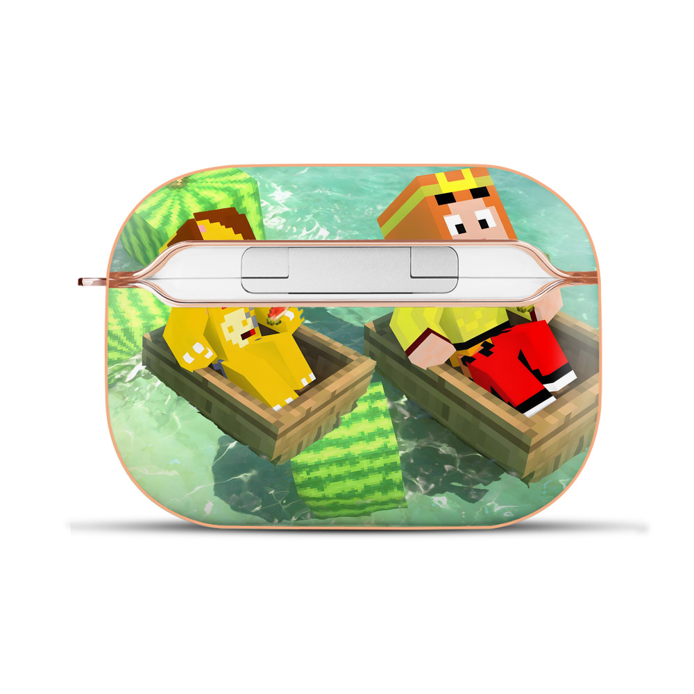 （画像用） マインクラフト ブロックの世界 Minecraft MC Block world 【AirPods Pro用】ハードシェル保護ケース｜耐衝撃・防指紋・カラビナ付き商品仕様