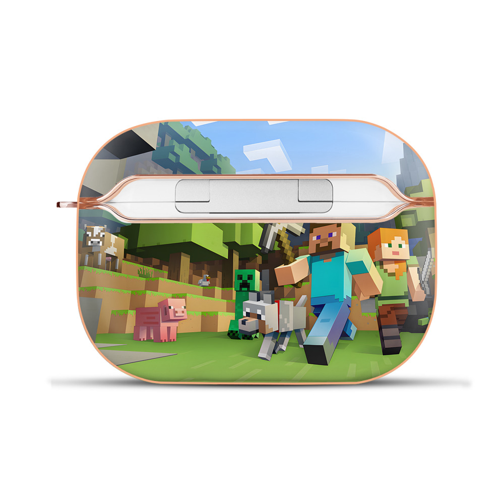 （画像用） マインクラフト ブロックの世界 Minecraft MC Block world 【AirPods Pro用】ハードシェル保護ケース｜耐衝撃・防指紋・カラビナ付き商品仕様