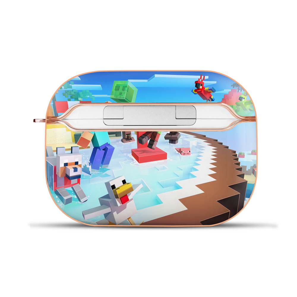 （画像用） マインクラフト ブロックの世界 Minecraft MC Block world 【AirPods Pro用】ハードシェル保護ケース｜耐衝撃・防指紋・カラビナ付き商品仕様