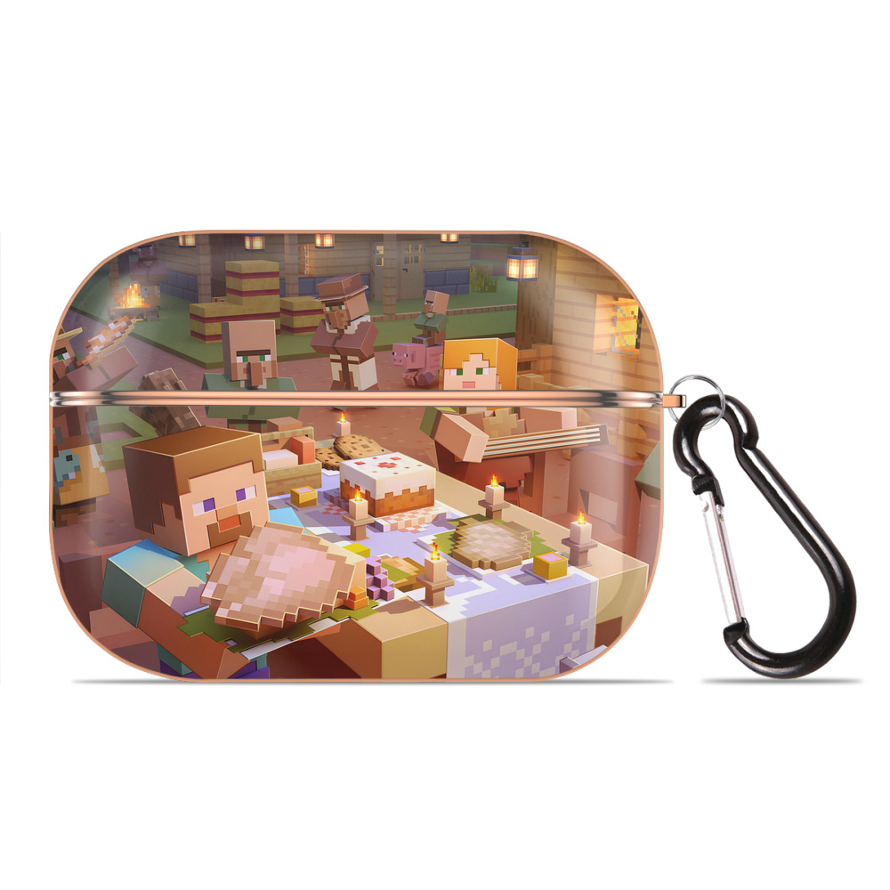 （画像用） マインクラフト ブロックの世界 Minecraft MC Block world 【AirPods Pro用】ハードシェル保護ケース｜耐衝撃・防指紋・カラビナ付き商品仕様