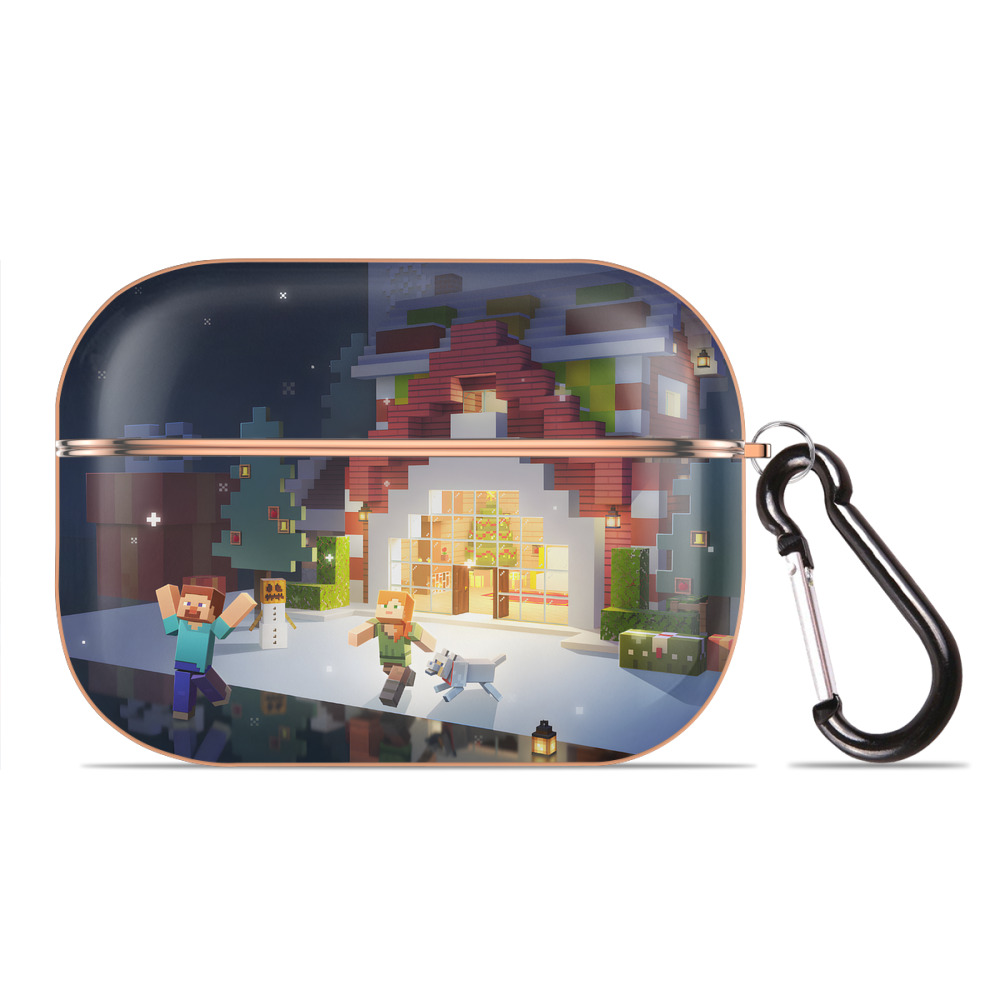 （画像用） マインクラフト ブロックの世界 Minecraft MC Block world 【AirPods Pro用】ハードシェル保護ケース｜耐衝撃・防指紋・カラビナ付き商品仕様