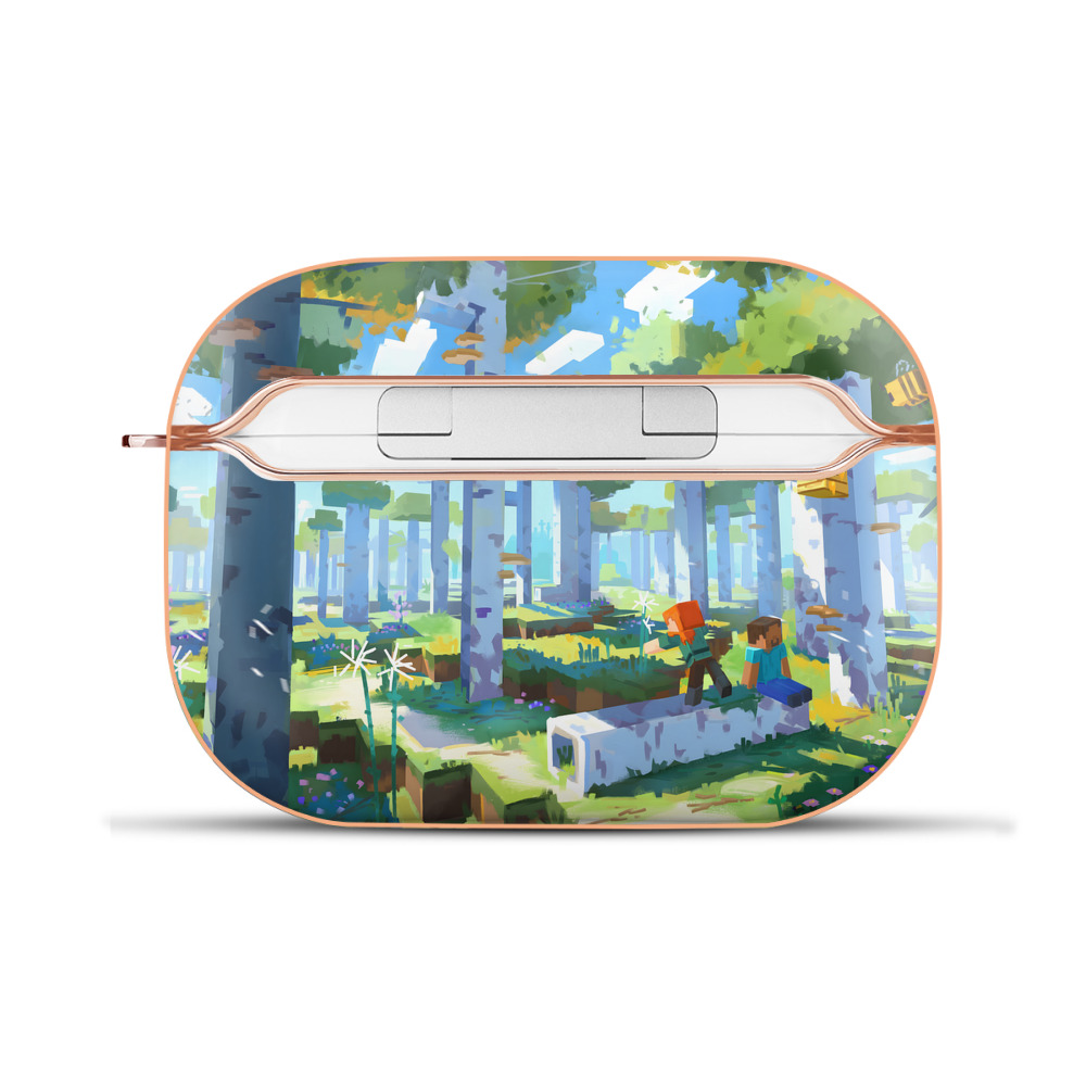 （画像用） マインクラフト ブロックの世界 Minecraft MC Block world 【AirPods Pro用】ハードシェル保護ケース｜耐衝撃・防指紋・カラビナ付き商品仕様